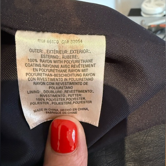 Anthropologie Vintage Vegan Leather Jacket — Navy Blue Size Small - Picture 3 of 7